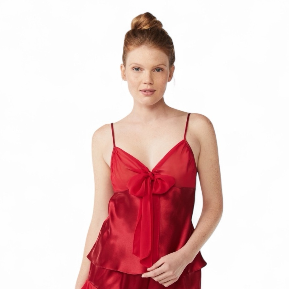 Joyspun red satin cami